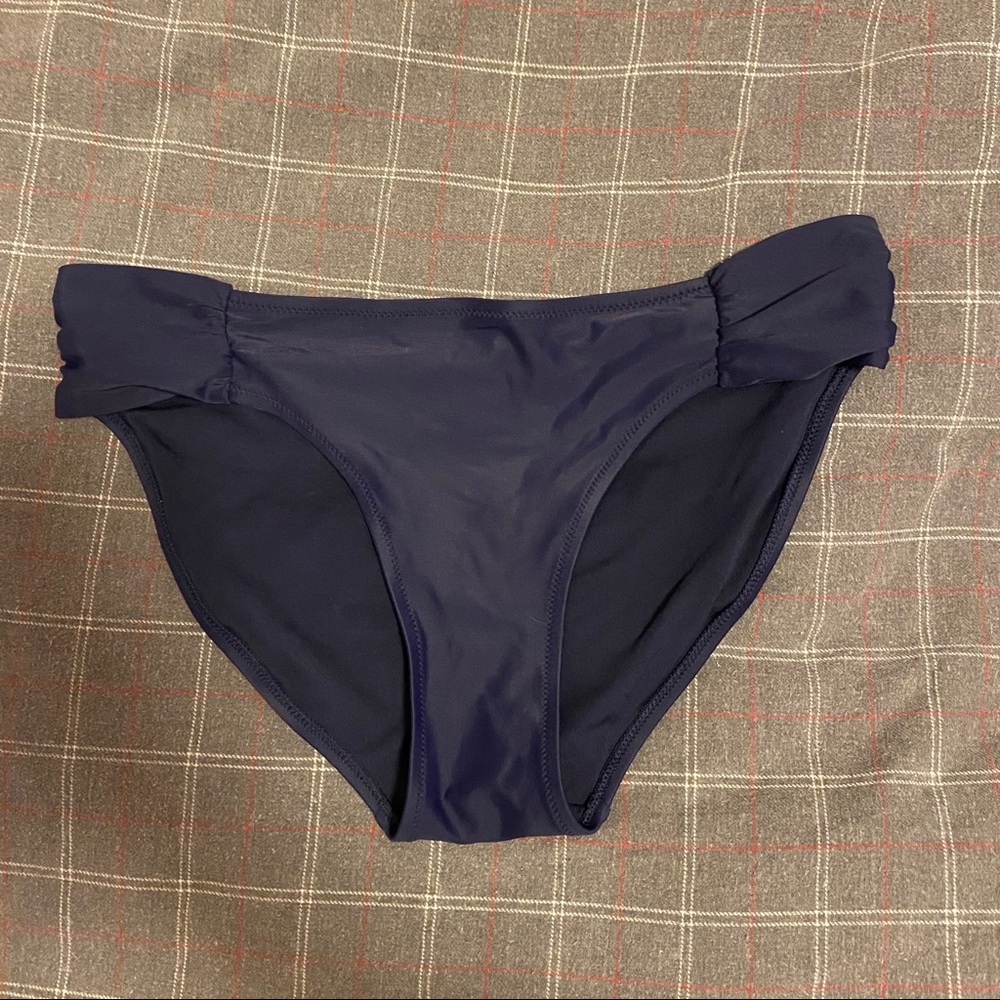 Aerie Swim Navy Ruched Bikini Bottom